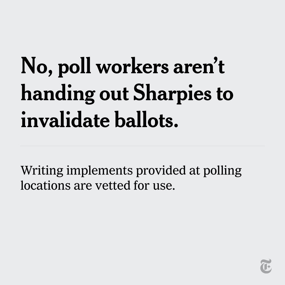 No, poll workers aren’t handing out Sharpies to invalidate ballots.